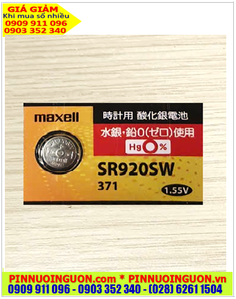 Maxell SR920SW; Pin đồng hồ 1.55v Silver Oxide Maxell SR920SW _Pin 371